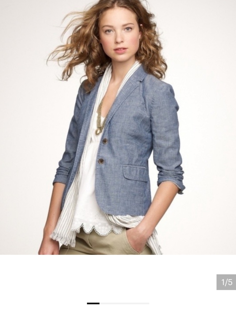 J. Crew Schoolboy Chambray Lightweight Tailored Women's Blazer